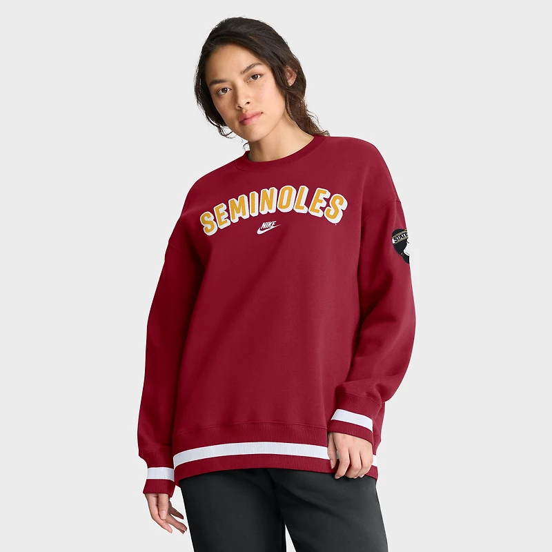 Sweat-shirt Nike Garnet surdimensionné Legacy Phoenix des Florida State Seminoles pour femme