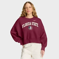Sweat-shirt à capuche surdimensionné Nike Garnet Florida State Seminoles Phoenix Arch pour femme