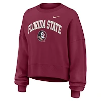 Sweat-shirt à capuche surdimensionné Nike Garnet Florida State Seminoles Phoenix Arch pour femme