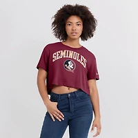 Women's Nike Garnet Florida State Seminoles Power Pursuit Athletic Prep Arch Performance Cropped T-Shirt