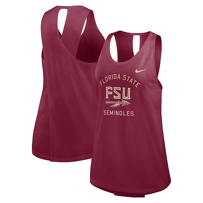 Débardeur Nike Garnet Florida State Seminoles Primetime Crisscross Performance pour femme