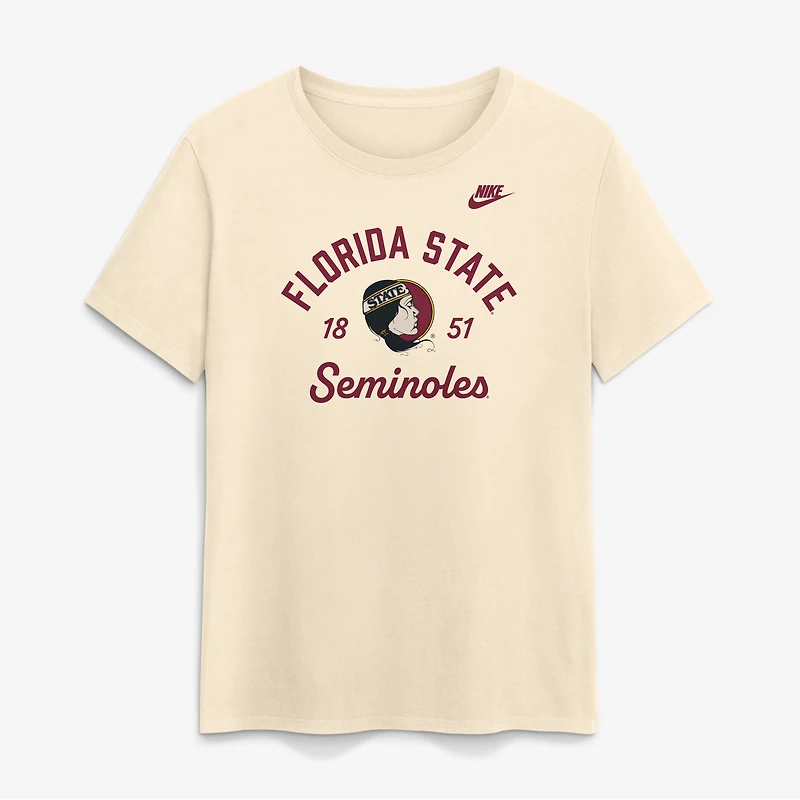 Women's Nike Natural Florida State Seminoles Legacy Team Name T-Shirt