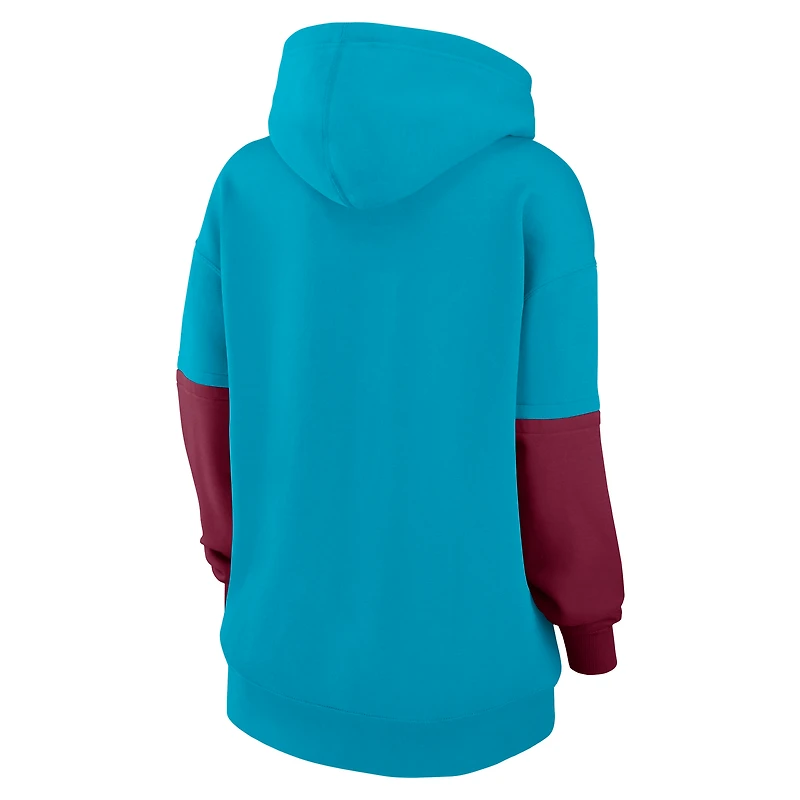 Women's Nike Turquoise Florida State Seminoles Oversized Essential Fleece Hoodie