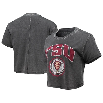Women's Pressbox Garnet Florida State Seminoles Edith Vintage Burnout Crop T-Shirt