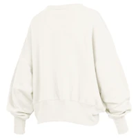 Women's Pressbox Cream Florida State Seminoles Chelsea Oversized Pullover Sweatshirt