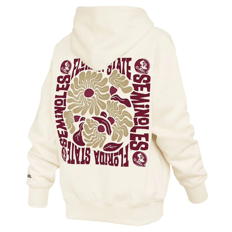 Sweat à capuche crème Pressbox pour femmes, modèle Elena Janise des Florida State Seminoles.