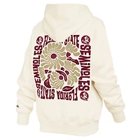 Sweat à capuche crème Pressbox pour femmes, modèle Elena Janise des Florida State Seminoles.