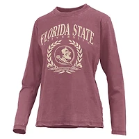 T-shirt à manches longues Pressbox Garnet Florida State Seminoles Chandler Olive Leaf Arch pour femmes