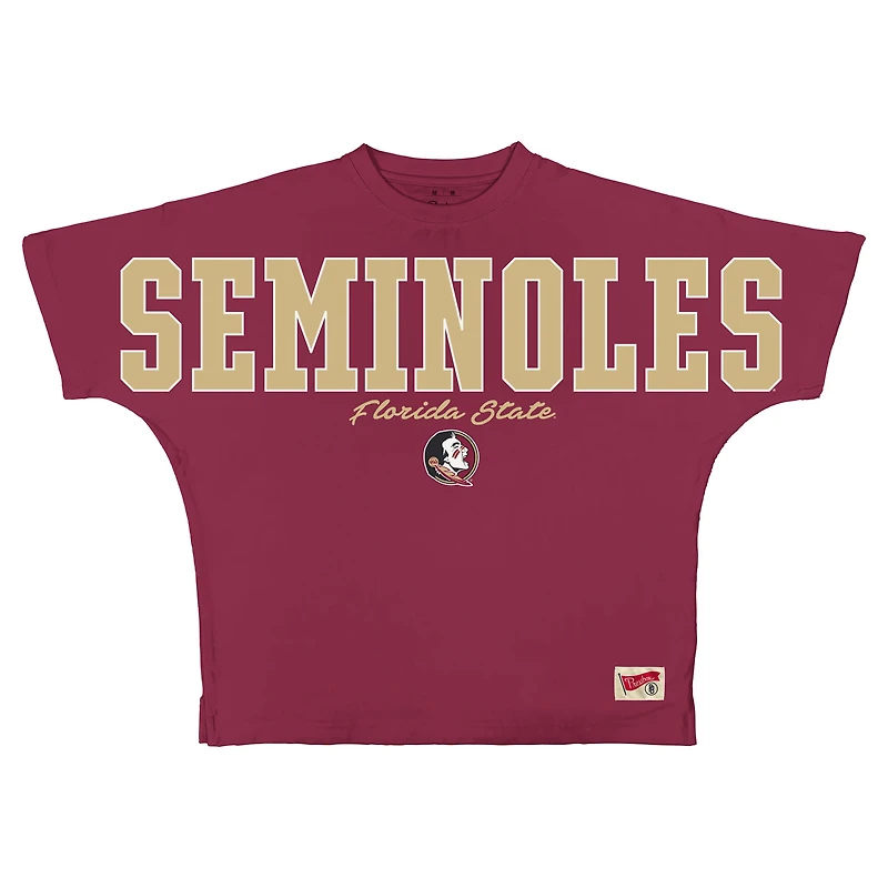 T-shirt oversize en flanelle grenat Pressbox pour femmes, Florida State Seminoles