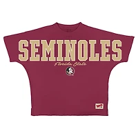T-shirt oversize en flanelle grenat Pressbox pour femmes, Florida State Seminoles