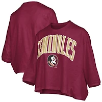 T-shirt surdimensionné pour femme avec logo en forme d'arche midi des Florida State Seminoles, couleur grenat Pressbox