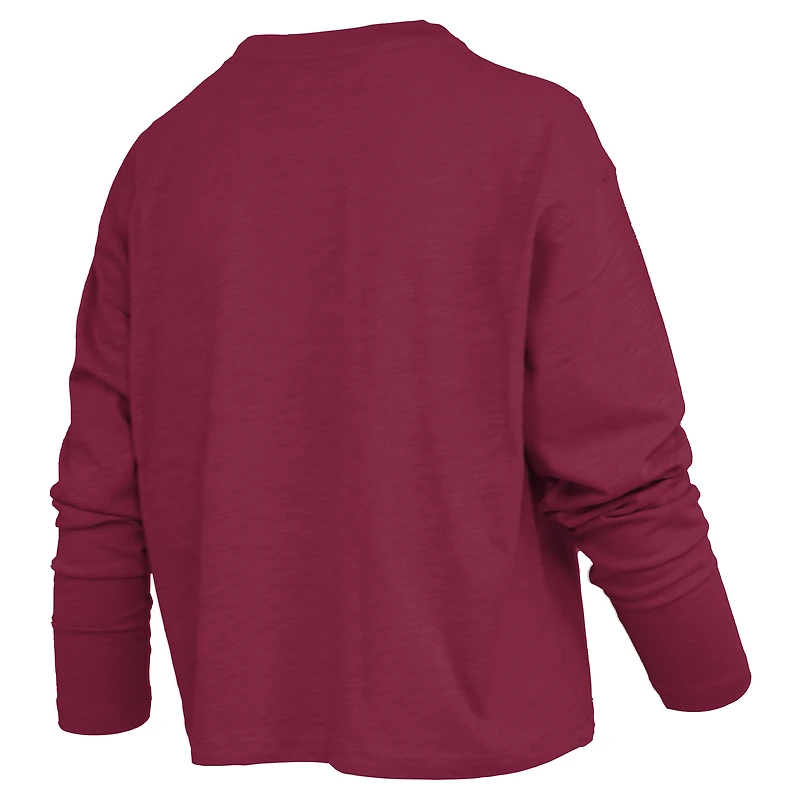 Women's Pressbox Garnet Florida State Seminoles Motley Boxy Waist-Length Long Sleeve T-Shirt