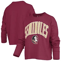 Women's Pressbox Garnet Florida State Seminoles Motley Boxy Waist-Length Long Sleeve T-Shirt