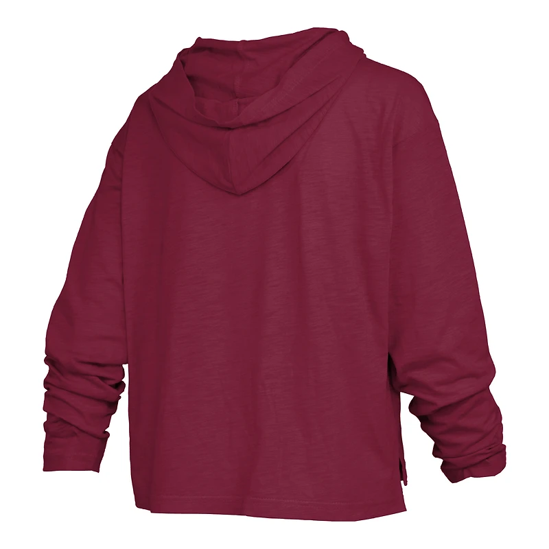 Women's Pressbox Garnet Florida State Seminoles Nelson Arch Over Logo Long Sleeve Hooded Slub T-Shirt