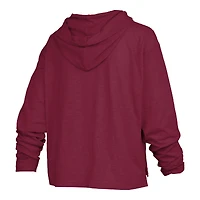 Women's Pressbox  Garnet Florida State Seminoles Nelson Arch Over Logo Long Sleeve Hooded Slub T-Shirt