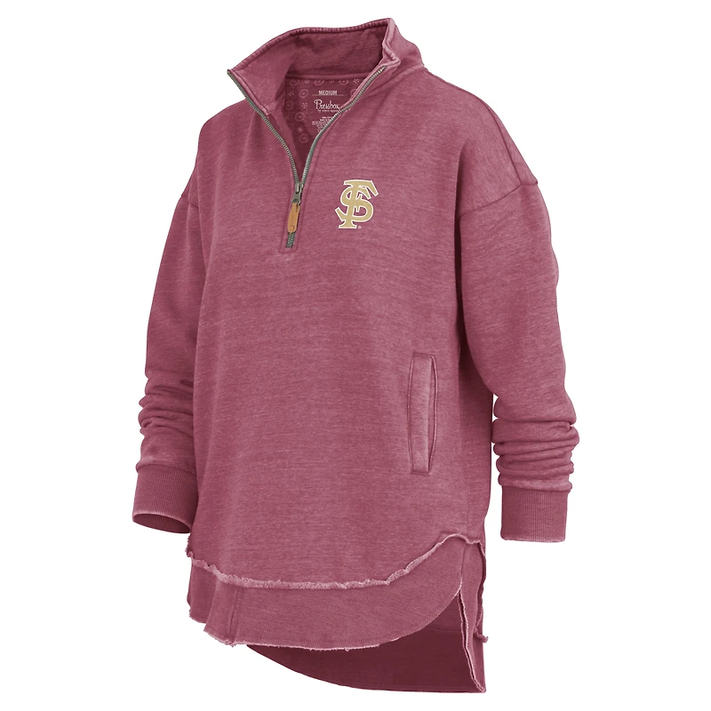 Sweat-shirt zippé quart de tour poncho Sojourn Northfork des Seminoles l'État Floride pour femme Pressbox Garnet