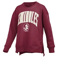 Women's Pressbox Garnet Florida State Seminoles Pocketed Arch Pullover Sweatshirt