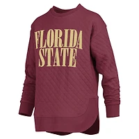 Sweat-shirt matelassé à manches longues Pressbox Garnet Florida State Seminoles pour femme