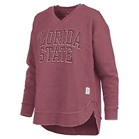 Women's Pressbox  Garnet Florida State Seminoles Westin Poncho V-Neck Pullover Sweatshirt