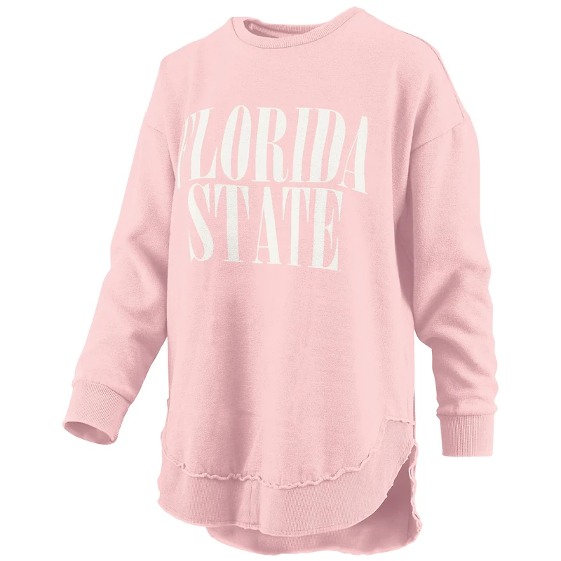 Women's Pressbox Tan Florida State Seminoles Poncho Fleece Pullover Sweatshirt