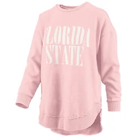 Women's Pressbox Tan Florida State Seminoles Poncho Fleece Pullover Sweatshirt