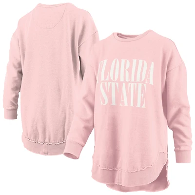 Women's Pressbox Tan Florida State Seminoles Poncho Fleece Pullover Sweatshirt