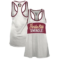 Women's Pressbox White/Garnet Florida State Seminoles Tracy Racerback Burnout Tank Top