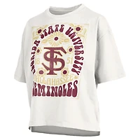 Women's Pressbox White Florida State Seminoles Harmony Oversized T-Shirt