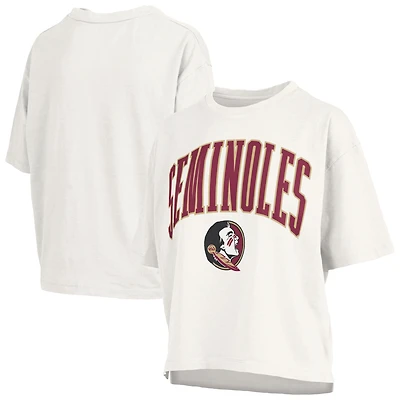 Women's Pressbox Garnet Florida State Seminoles Nelson Arch Over Logo Waist Length Oversized Slub T-Shirt