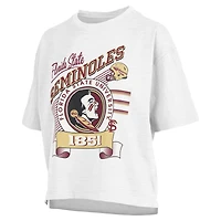 Women's Pressbox White Florida State Seminoles Rock & Roll Slub T-Shirt
