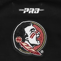 Women's Pro Standard Black Florida State Seminoles Sequin Boxy Cropped Pullover Sweatshirt