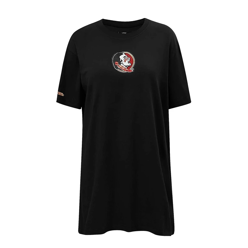 Women's Pro Standard Black Florida State Seminoles Tonal Neutral Mini T-Shirt Dress
