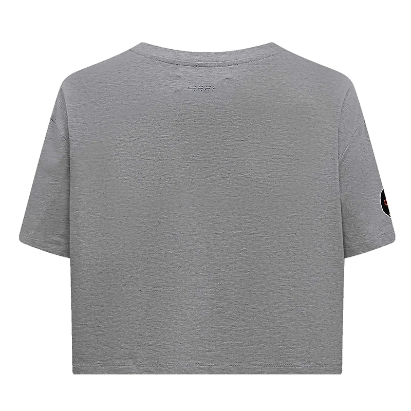 T-shirt court boxy neutre ton sur Pro Standard Heather Charcoal Florida State Seminoles pour femmes