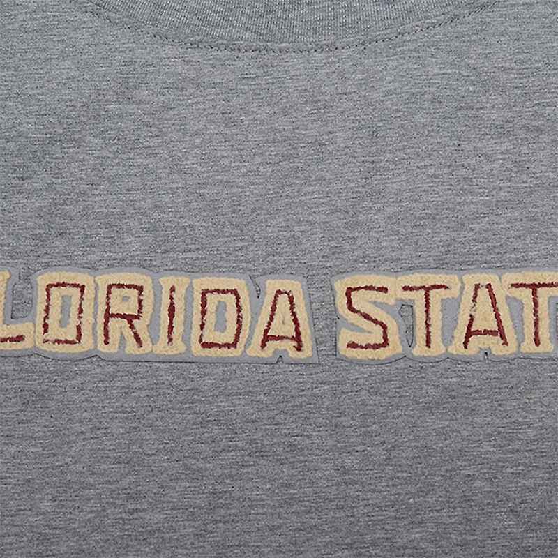 T-shirt court boxy neutre ton sur Pro Standard Heather Charcoal Florida State Seminoles pour femmes