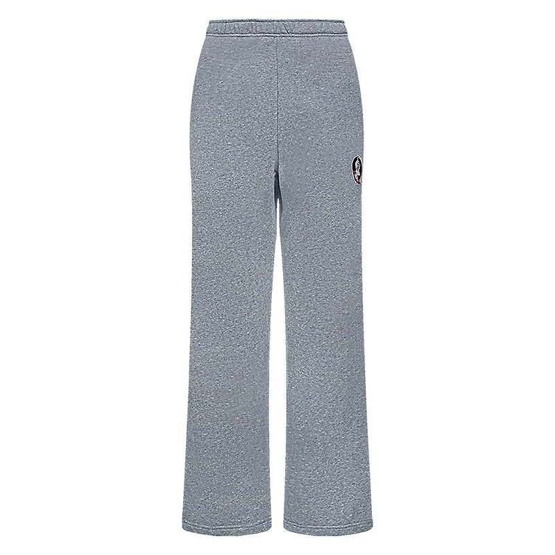 Pantalon de survêtement en molleton coupe décontractée Pro Standard Heather Charcoal pour femmes Florida State Seminoles ton sur neutre