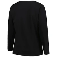 Women's Profile Black Florida State Seminoles Plus Arch Over Logo Scoop Neck Long Sleeve T-Shirt