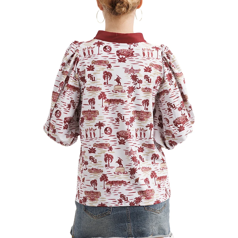 Women's Smith & Quinn Garnet/White Florida State Seminoles Tailgate Collection Eliza Top