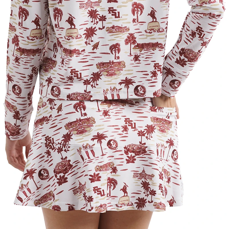 Jupe-short Molly Tailgate Collection pour femme Smith & Quinn blanc/grenat des Florida State Seminoles