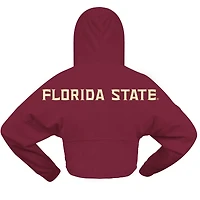 Women's Spirit Jersey Garnet Florida State Seminoles Oversized Cropped Pullover Hoodie