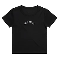 Women's Uscape Apparel  Black Florida State Seminoles Upside Down Embroidery Ribbed Cropped T-Shirt