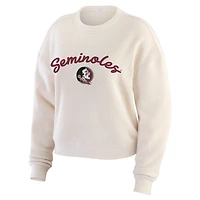 Ensemble de détente pour femme WEAR by Erin Andrews composé d'un t-shirt à manches longues et pantalon côtelés couleur crème des Florida State Seminoles