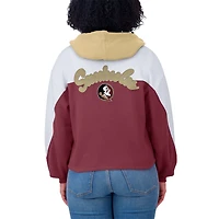 Sweat à capuche zippé blocs de couleurs pour femme WEAR by Erin Andrews Garnet Florida State Seminoles