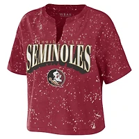 Women's WEAR by Erin Andrews Garnet Florida State Seminoles Splatter T-Shirt