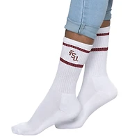 Chaussettes à rayures blanches pour femmes ZooZatz Florida State Seminoles