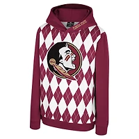 Youth Colosseum Garnet Florida State Seminoles Argyle The Dealio Pullover Hoodie