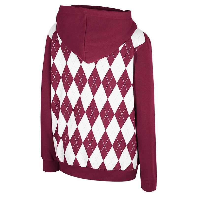 Youth Colosseum Garnet Florida State Seminoles Argyle The Dealio Pullover Hoodie