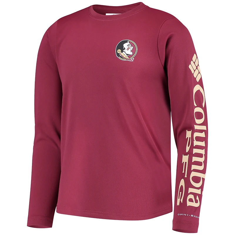 T-shirt à manches longues omni-shade grenat Florida State Seminoles PFG Terminal Tackle pour jeune