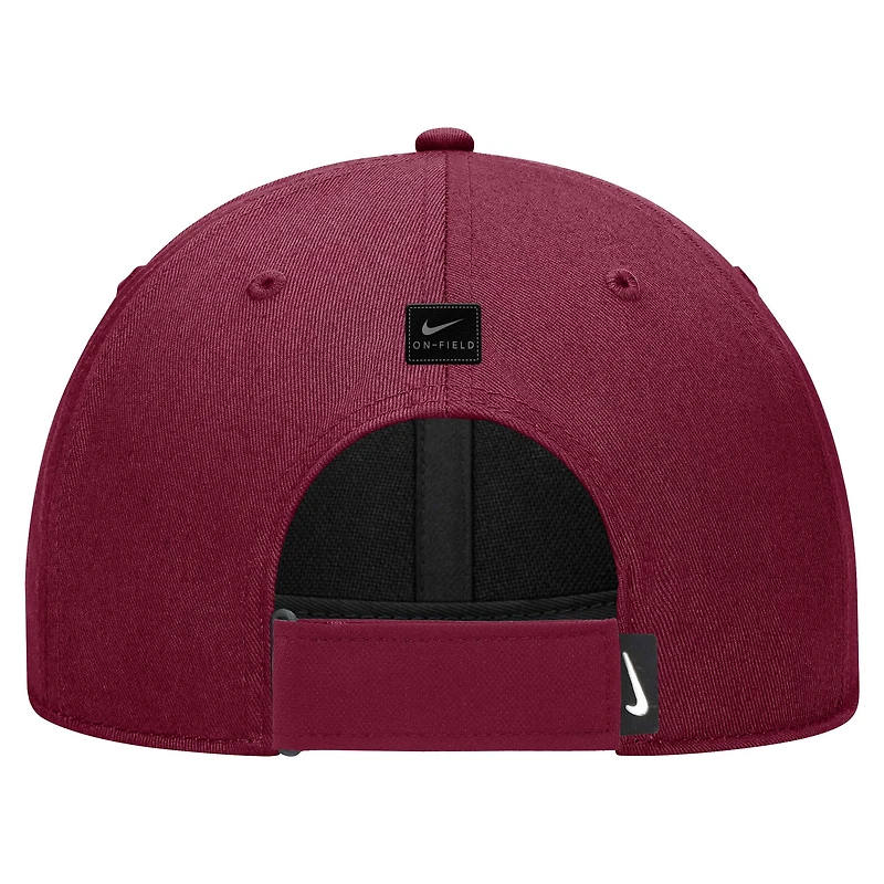 Casquette réglable Nike Garnet Florida State Seminoles 2024 Sideline Club pour jeunes
