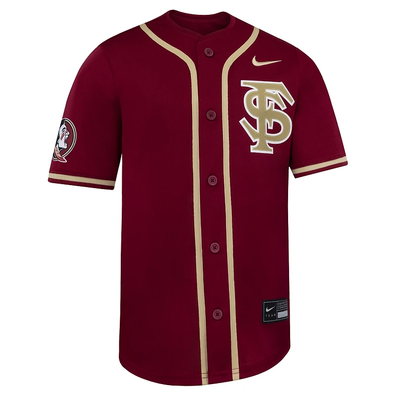 Maillot de baseball Nike pour jeunes, couleur grenat, édition limitée des Seminoles l'État Floride