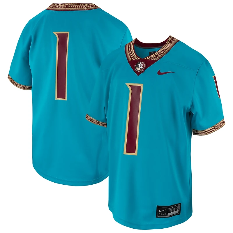 Maillot de jeu réplique Nike n° 1 turquoise des Florida State Seminoles Untouchable pour jeunes